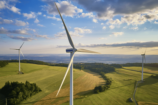 Environmentalism Landscape with wind turbine